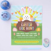 サニーイースターバニーカラフルエッグ狩りイベント チラシ (シングル)