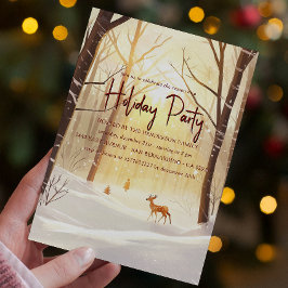 サニーウィンターウッズアンドディアホリデーパーティー 招待状