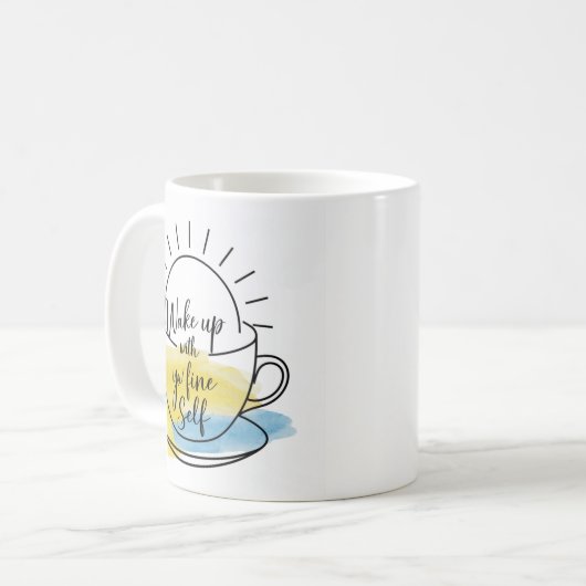 サニーウェイクアップヨーセルフマ素晴らしグ付よくはしゃぐき コーヒーマグカップ (正面左)