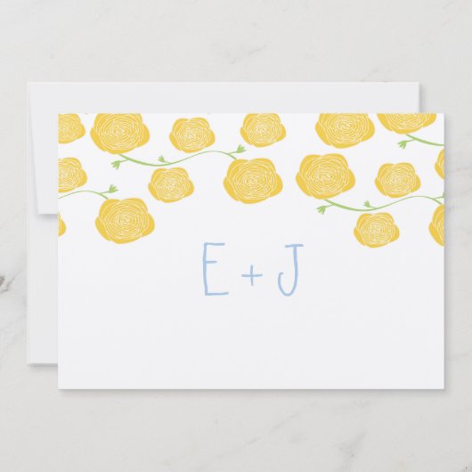 サニーエレガンスイエローローズ&スカイブルー結婚ズ 招待状 (裏面)