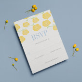 サニーエレガンスイエローローズ&スカイブルー結婚ズ 招待状