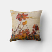 サニーオレンジコスモスフラワーインプレッションスタイル クッション (裏面)