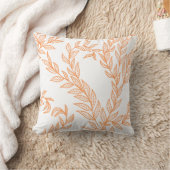 サニーオレンジナチュラルフローラデコレーションラインアート クッション (ブランケット)