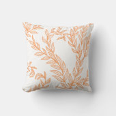 サニーオレンジナチュラルフローラデコレーションラインアート クッション (正面)