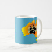 サニーオーストラリアの地図ベアウィズレトロサンセット コーヒーマグカップ (正面右)