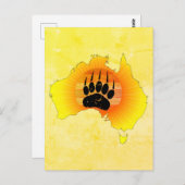 サニーオーストラリアの地図ベアウィズレトロサンセット ポストカード (正面/裏面)