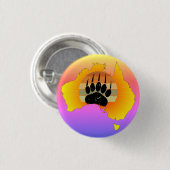 サニーオーストラリアの地図ベアウィズレトロサンセット 缶バッジ (正面&裏面)