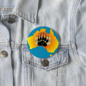 サニーオーストラリアの地図ベアウィズレトロサンセット 缶バッジ (インサイチュ)