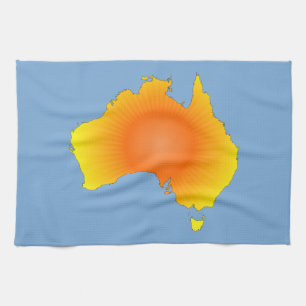 サニーオーストラリアの地図 キッチンタオル