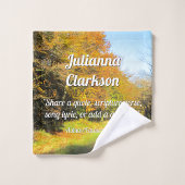 サニーオータムウォークパーソナライズされた- バスタオルセット