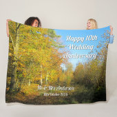 サニーオータムウォークパーソナライズされた- フリースブランケット