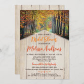 サニーオータムフォレストウッドグレインブライダルシャワー 招待状 (正面/裏面)