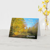 サニーオータムフォレスト – パーソナライズされた誕生日カード カード (黄色い花)