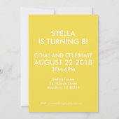 サニーカッコいいおもしろいモダンフォト誕生日 招待状 (裏面)