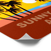 サニーカラフル日アヘッドビーチプリント ポスター (角)