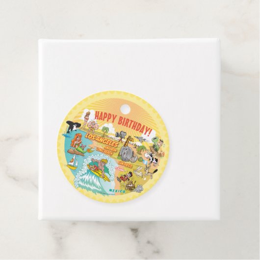 サニーカリフォルニアハッピーバースデーメッセージカード フェイバータグ (インサイチュ)