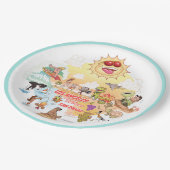 サニーカリフォルニアビーチプレート ペーパープレート (アングル)