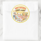 サニーカリフォルニアビーチ誕生日ステッカー ラウンドシール (バッグ)