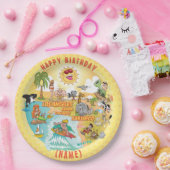 サニーカリフォルニアビーチ誕生日プレート ペーパープレート (パーティー)