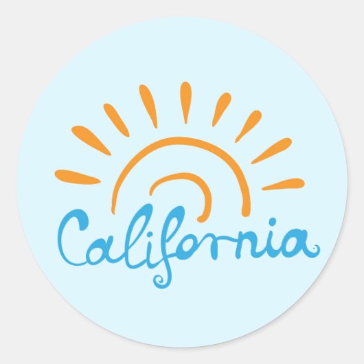 サニーカリフォルニアロゴ ラウンドシール (正面)
