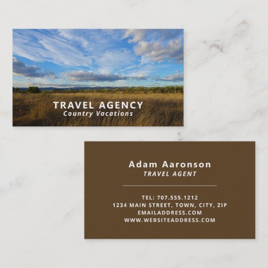 サニーカントリーシーン、旅行代理店の名刺 名刺 (正面/裏面)
