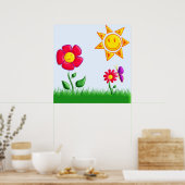 サニーガーデンイラストレーション ポスター (キッチン)