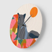 サニーガーデンキャット ラージ壁時計 (傾斜)