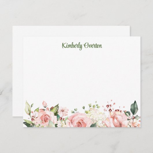 サニーガーデンパーソナライズされたフラットノートカード ノートカード (正面/裏面)