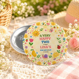 サニーガーデン2歳の誕生日フラワーピクニックパーティー 缶バッジ