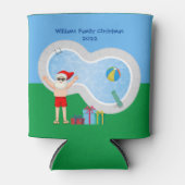 サニークリスマスサンタクロースかわいいカスタムパーティー 缶クーラー (正面)