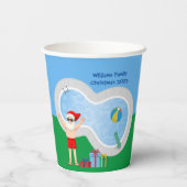 サニークリスマスサンタクロースカスタムパーティー 紙コップ (裏面)