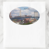 サニークリーブランドオハイオオーバルステッカー 楕円形シール (バッグ)