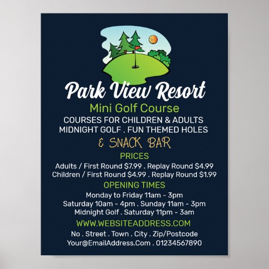 サニーゴルフコース、ミニゴルフコースズ広告ーズ ポスター (正面)