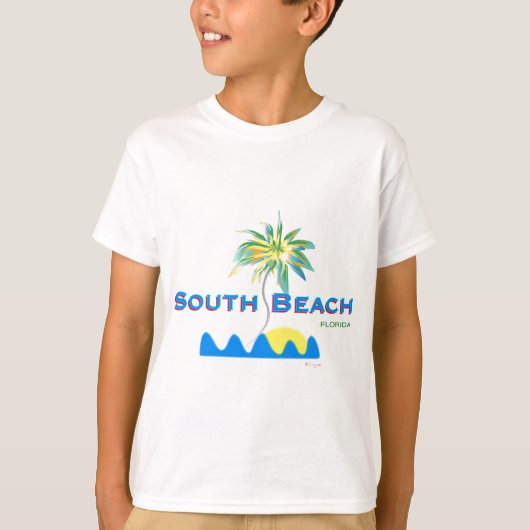 サニーサウスビーチ、フロリダ Tシャツ (正面)
