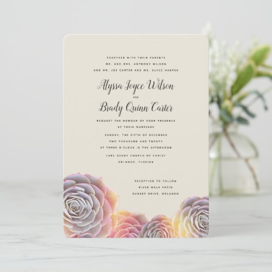 サニーサクラント保護者の名前結婚式招待状 招待状 (スタンド正面)