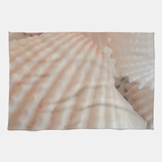 サニーサマーシェル。ロマンチックなエキゾチックな熱帯 キッチンタオル (横)