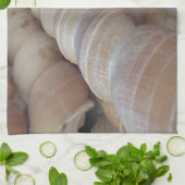 サニーサマーシェル。ロマンチックなエキゾチックな熱帯 キッチンタオル (折り畳み)