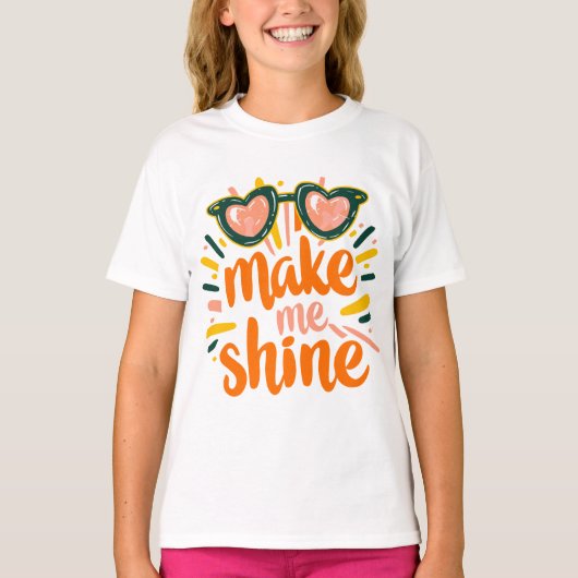 サニーサマーシャインレタリング Tシャツ (正面)