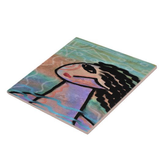 サニーサマーデイ抽象芸術デジ絵画タル タイル (側面)