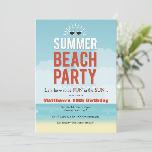 サニーサマービーチパーティの招待状 招待状 (スタンド正面)