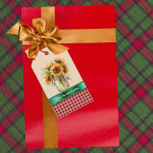 サニーサンフラワーカントリーレッドジンガムパーソナライズされた ギフトタグ