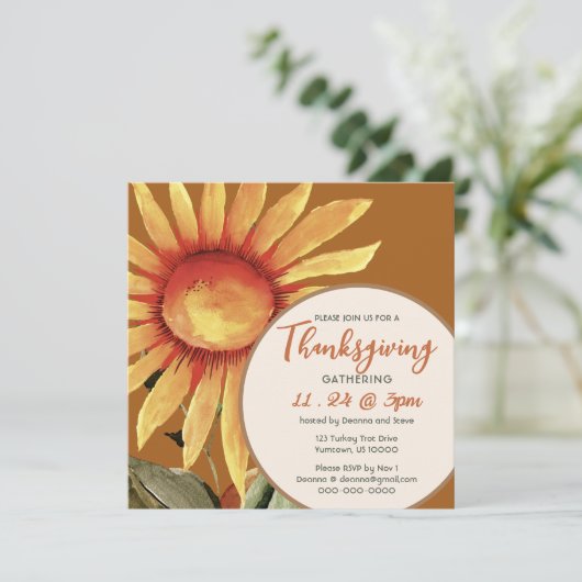 サニーサンフラワーサンクスギビング招待状 招待状 (スタンド正面)