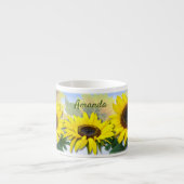 サニーサンフラワーパーソナライズされたカスタム文字コーヒーMu エスプレッソカップ (正面)