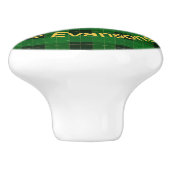 サニーサンフラワーブーケオングリーンプレイド セラミックノブ (側面)