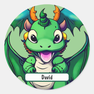 サニーザフレンドリードラゴン名カスタムタグ ラウンドシール