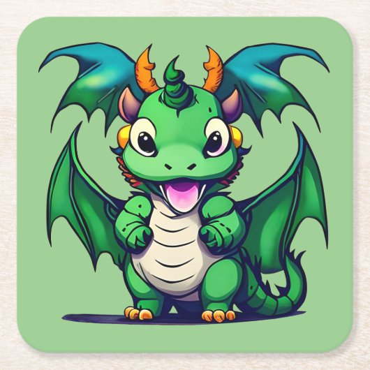 サニーザフレンドリードラゴン スクエアペーパーコースター (正面)