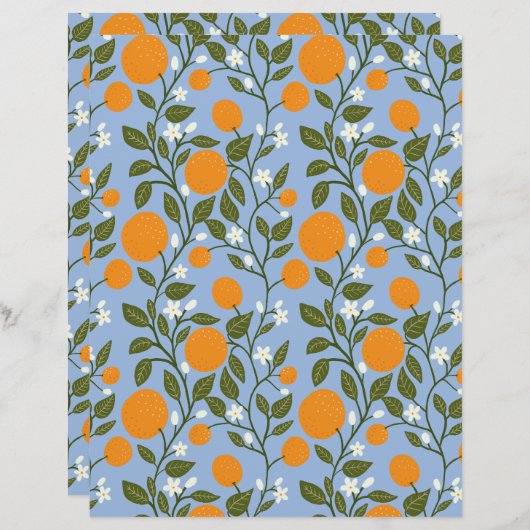 サニーシトラスグローブパターンフラット紙シート (正面/裏面)