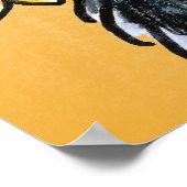 サニーシュナウザーサンフラワーオフリーシュアッシュアート™スケッチ ポスター (角)