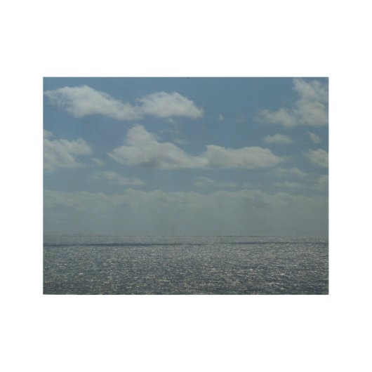 サニーシーカリブのブルー海 ウッドポスター (正面)