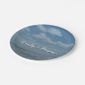 サニーシーカリブのブルー海 ペーパープレート (アングル)